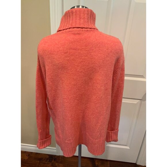 Moth Anthropologie Coral Pink Rib Knit Turtleneck Sweater, Size XS - Picture 5 of 6